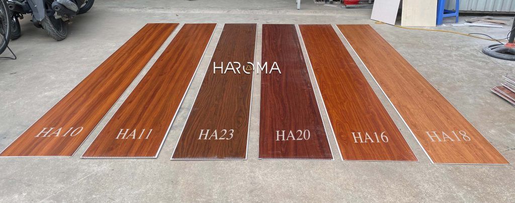 Tấm nhựa ốp tường giả gỗ Haroma đa dạng mẫu mã kích thước
