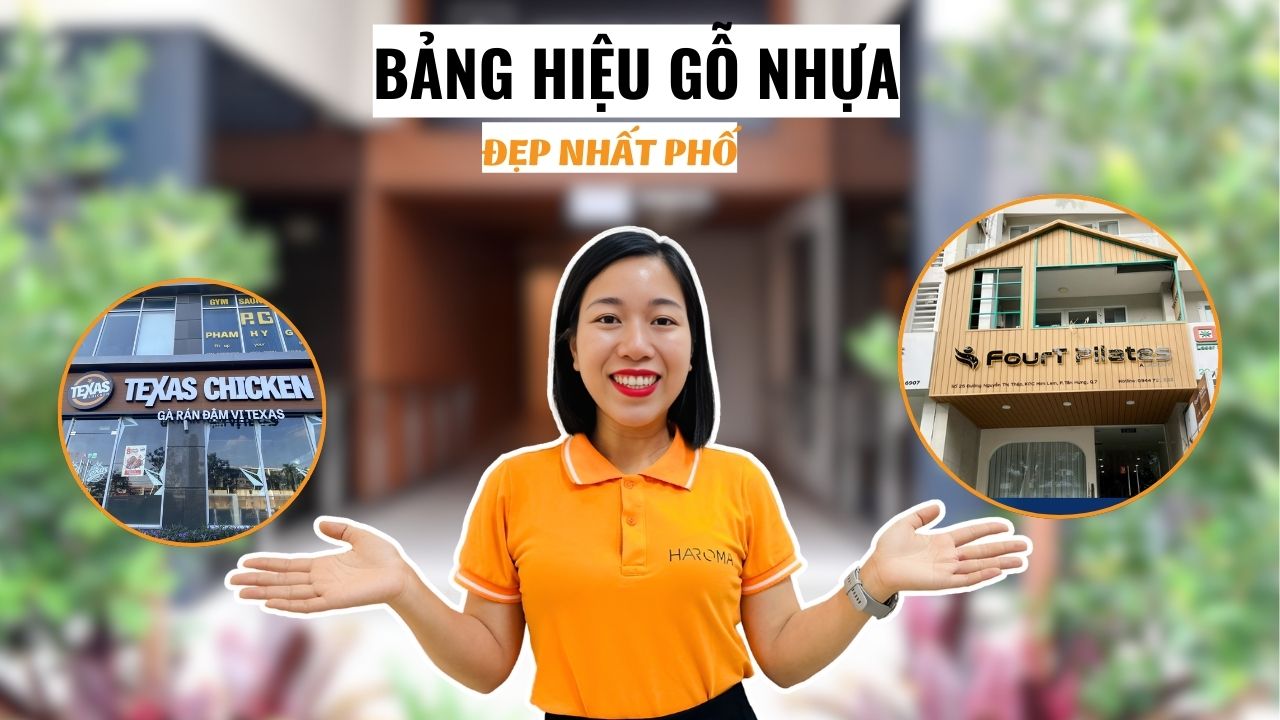 Bảng hiệu gỗ nhựa ngoài trời - Vật liệu được yêu thích hiện nay