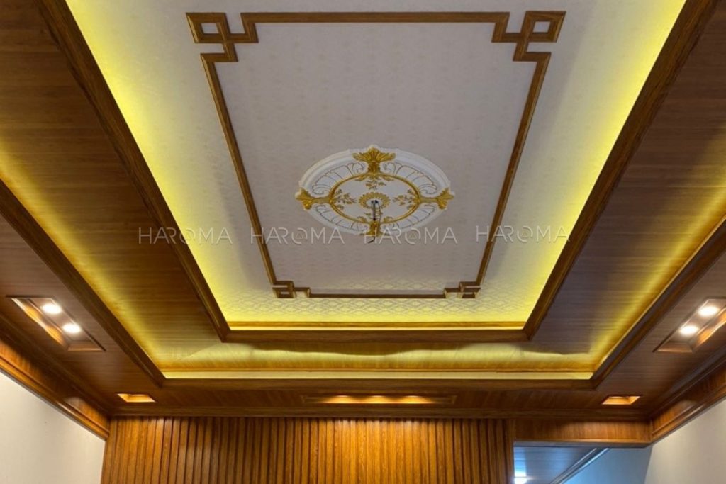 Trần giật cấp kết hợp đèn LED giúp mở rộng không gian