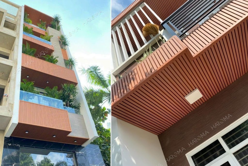 Lam sóng gỗ nhựa là vật liệu ốp tường trần ngoại thất vừa đẹp vừa bền
