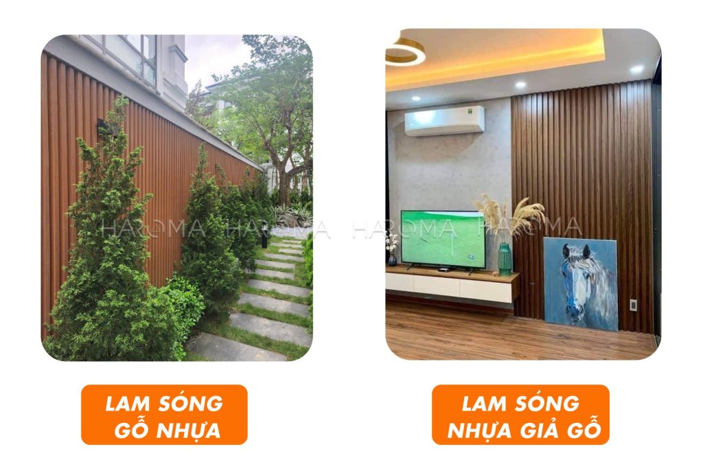 Ứng dụng của lam sóng gỗ nhựa và nhựa giả gỗ cũng khác nhau