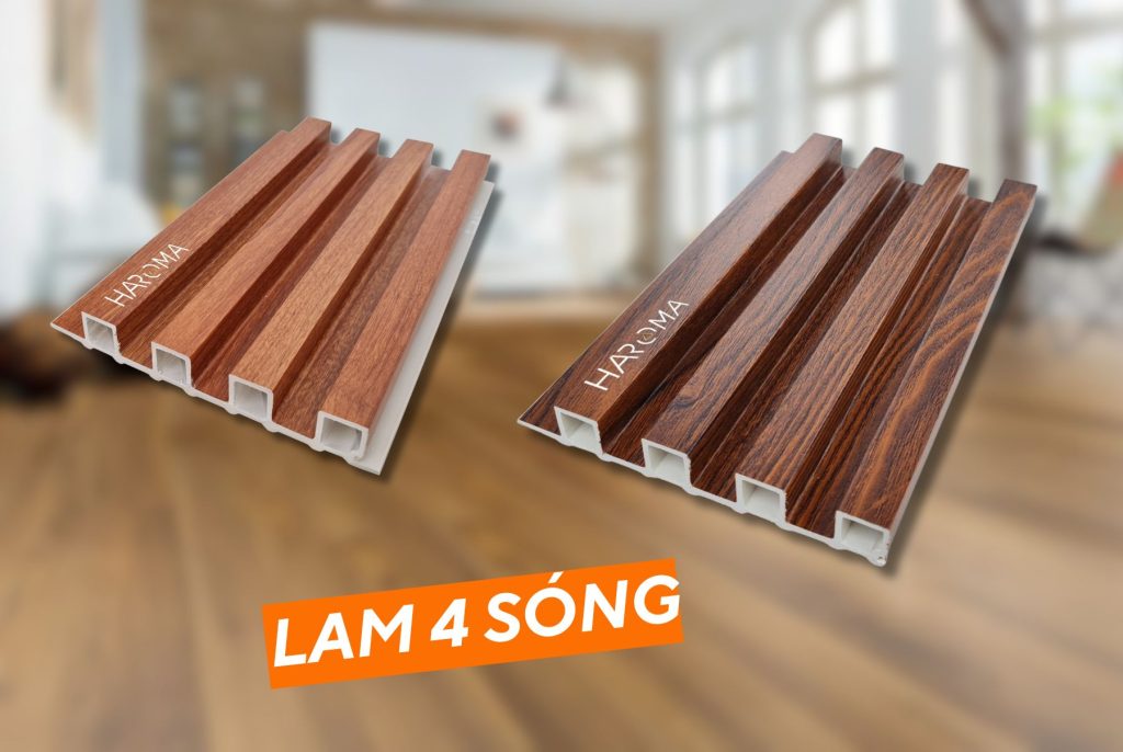 Tấm ốp lam sóng 4 sóng giúp tạo chiều sâu hoàn hảo cho không gian