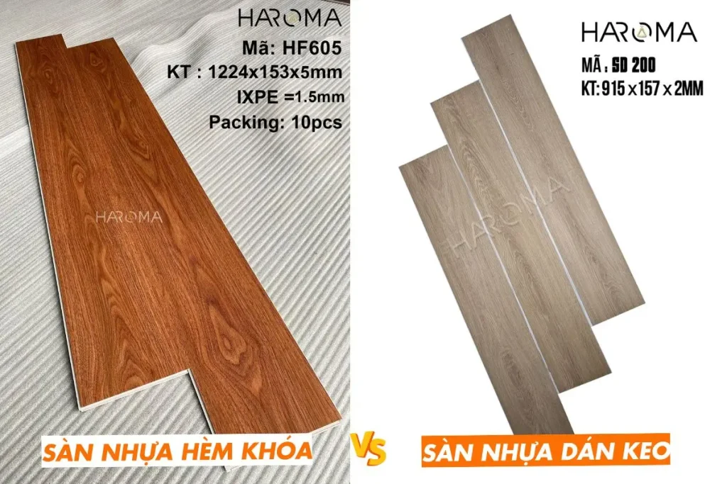 Nên chọn sàn nhựa dán keo hay hèm khóa?
