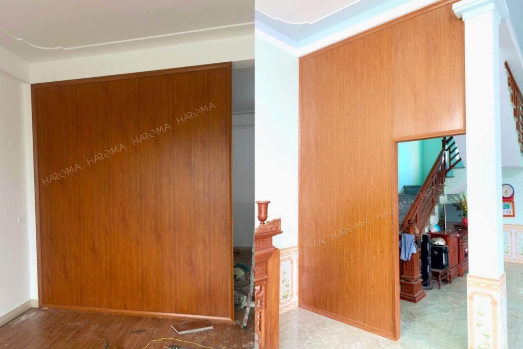 Địa chỉ mua vách ngăn phòng 2 mặt nhựa giả gỗ