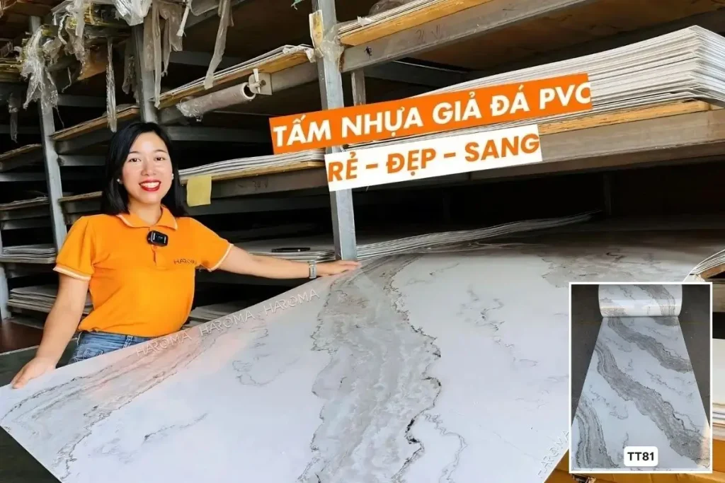 Tấm nhựa pvc giả đá TT81