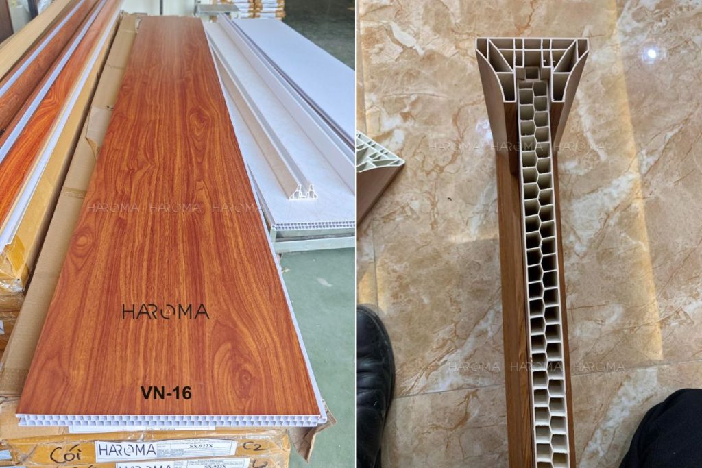 Cấu trúc tổ ong bên trong của vách ngăn 2 mặt nhựa