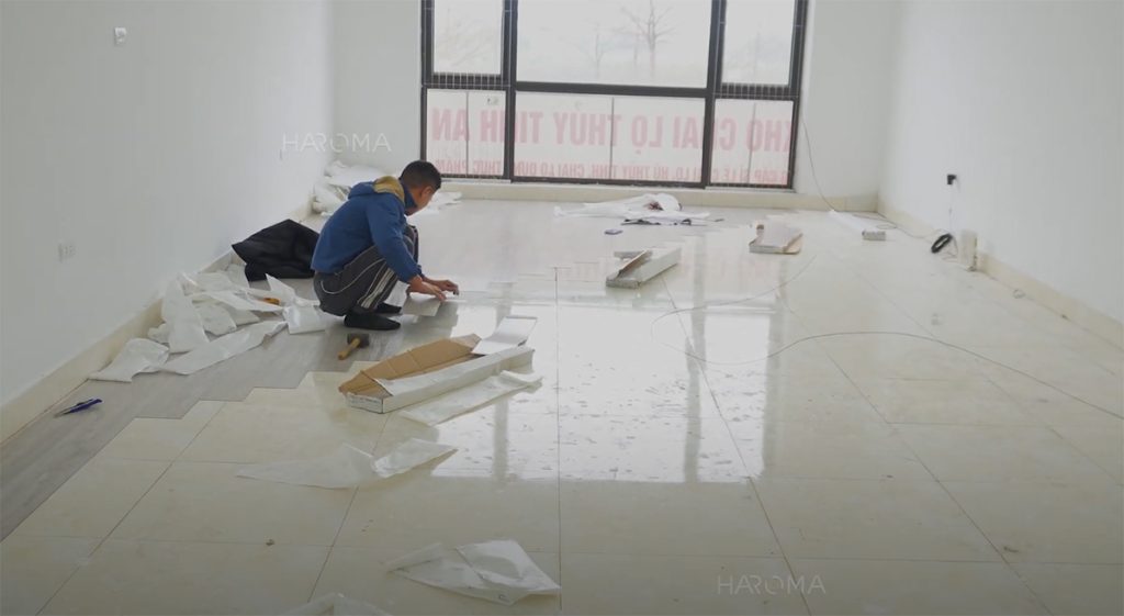 Sàn nhựa bóc dán có cách thi công đơn giản