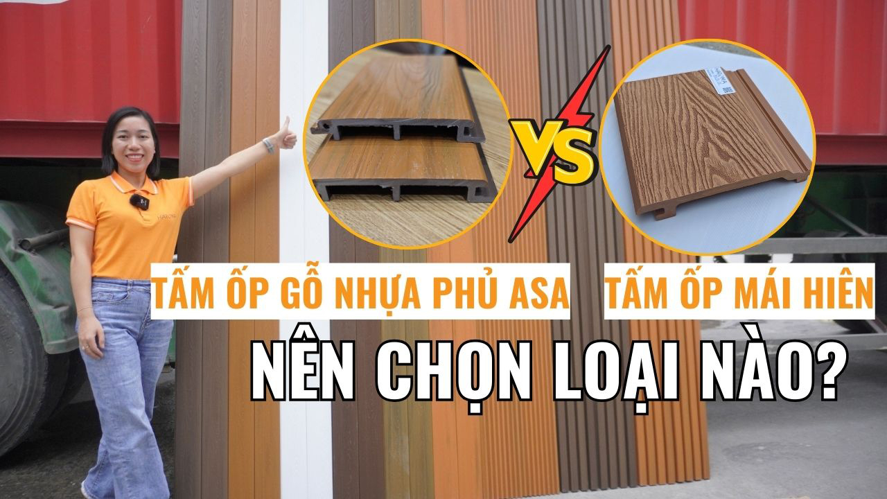 So sánh tấm ốp gỗ nhựa phủ ASA và tấm ốp mái hiên gỗ nhựa truyền thống