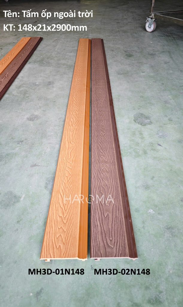 Tấm ốp mái hiên - Vật liệu ốp tường trần ngoài trời với thành phần cấu tạo từ hạt nhựa kết hợp cùng bột gỗ