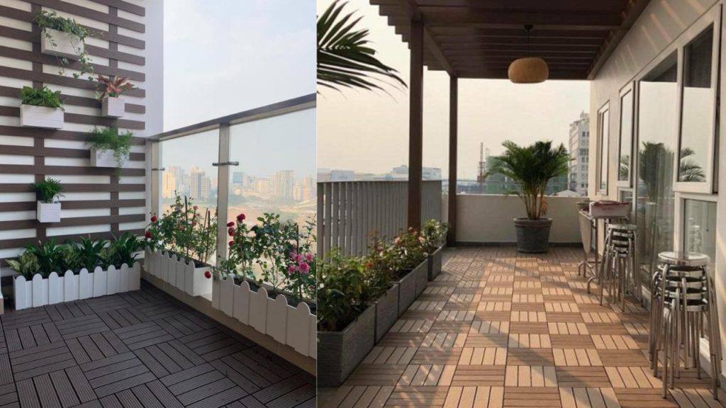 Vỉ sàn gỗ nhựa ngoài trời - Vật liệu lát ban công sân vườn được nhiều người yêu thích