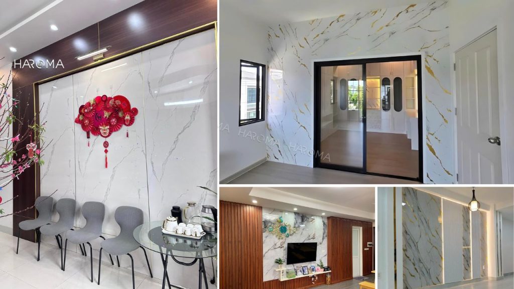 Tấm PVC vân đá - Vật liệu ốp tường mô phỏng vân đá đẹp tự nhiên