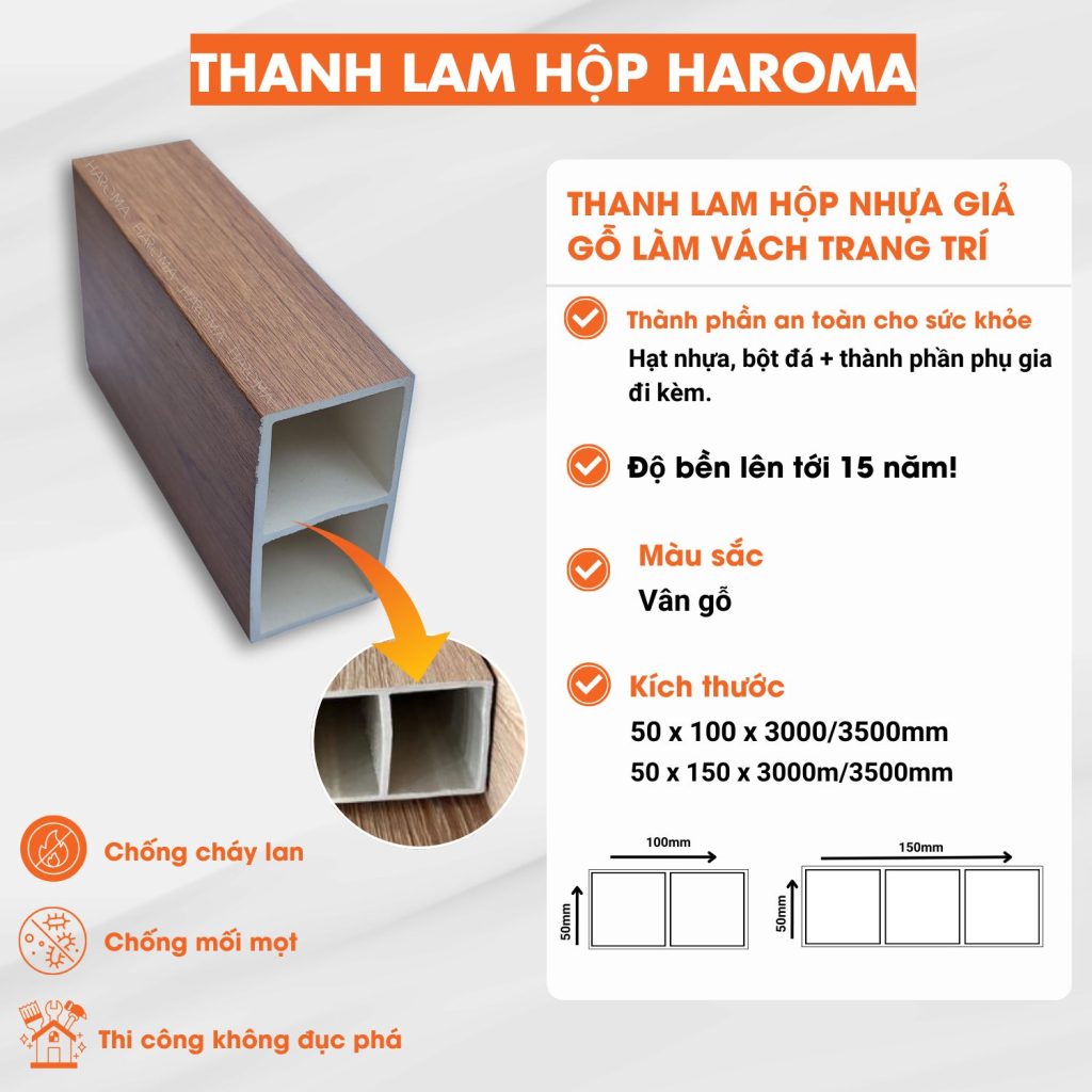 Thanh lam hộp nhựa giả gỗ - Vật liệu làm vách ngăn phòng xu hướng với thiết kế sang trọng