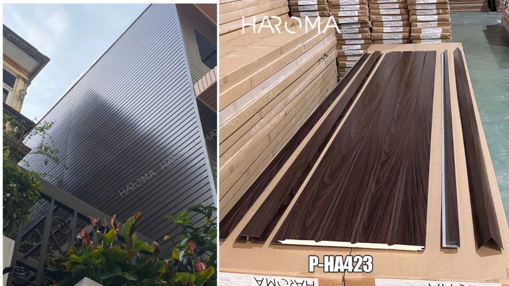 Tấm panel màu vân gỗ óc chó – sang trọng, tự nhiên như gỗ thật