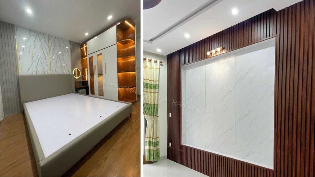 Tấm nhựa giả đá ốp tường giúp không gian sang trọng hơn