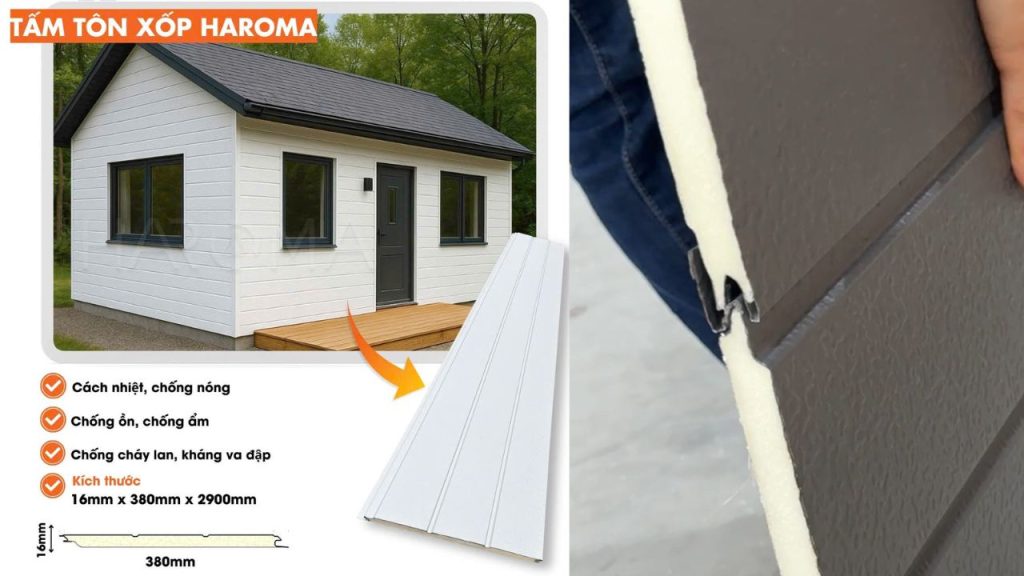 Tôn xốp cách nhiệt Haroma có thiết kế 4 lớp sở hữu những ưu điểm nổi bật