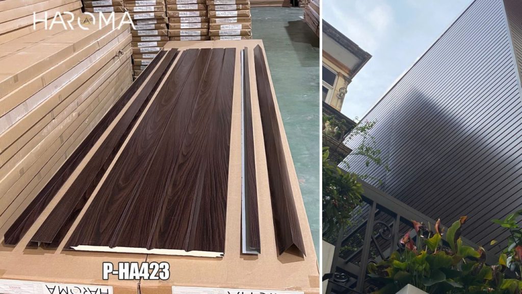 Mẫu tấm panel vân gỗ sồi đậm