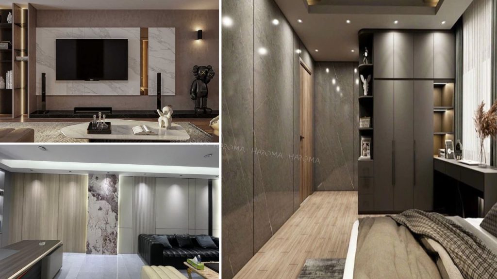 Ứng dụng tấm ốp than tre khi ốp tường vách nội thất