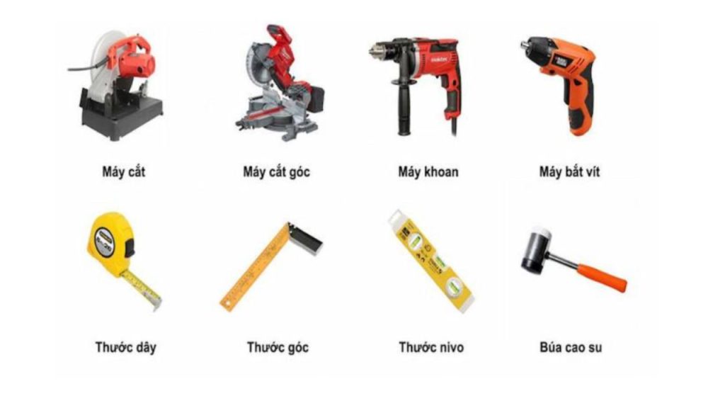 Chuẩn bị dụng cụ thi công tấm PVC vân đá
