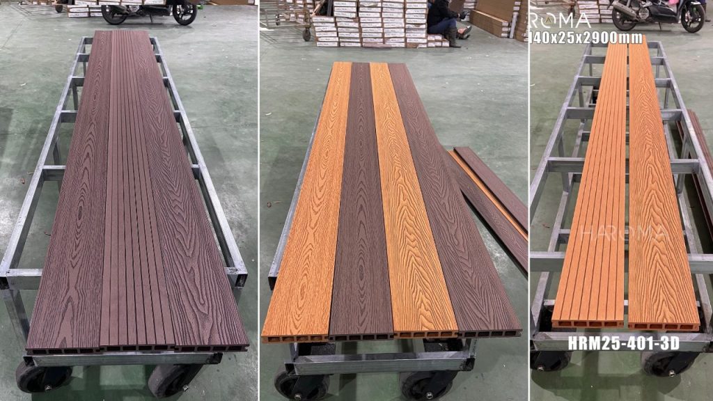 Sàn gỗ nhựa ngoài trời - có thành phần cấu tạo từ hạt nhựa kết hợp bột gỗ