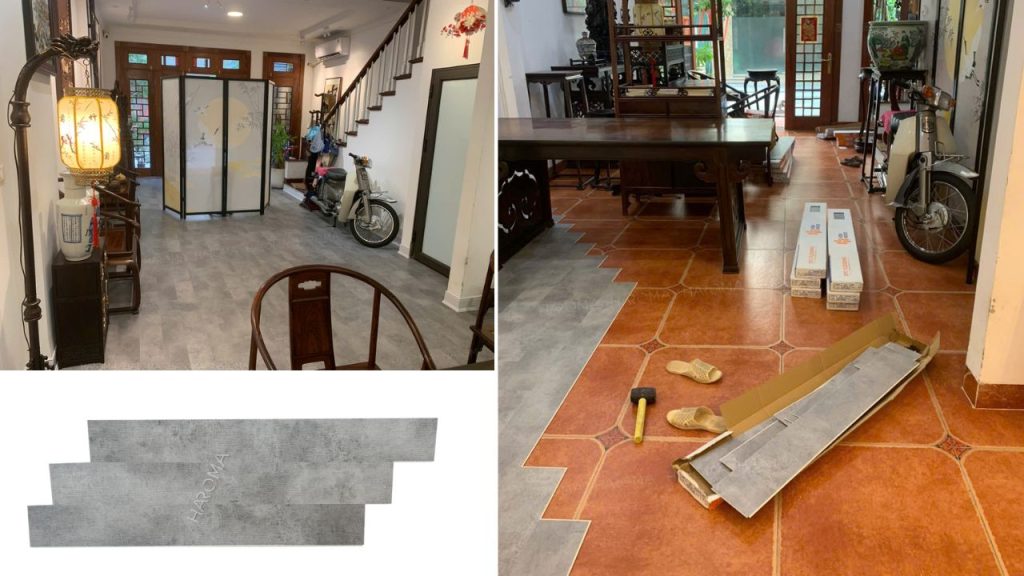 Sàn nhựa hèm khóa giả xi măng