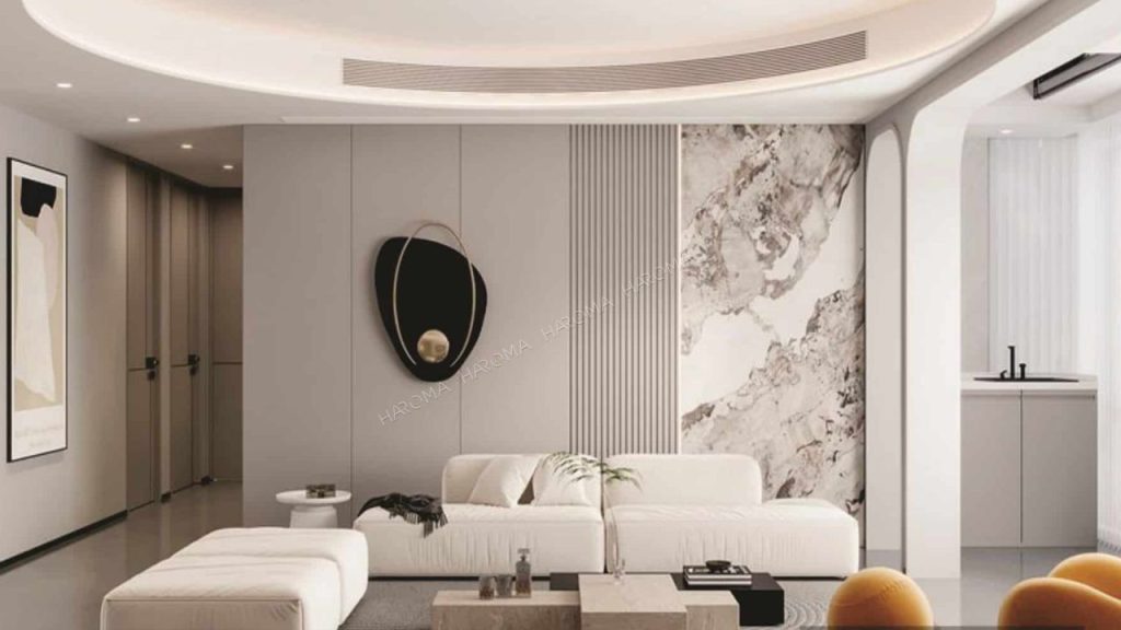 Ứng dụng tấm ốp nhựa nano trong trang trí sau ghế sofa