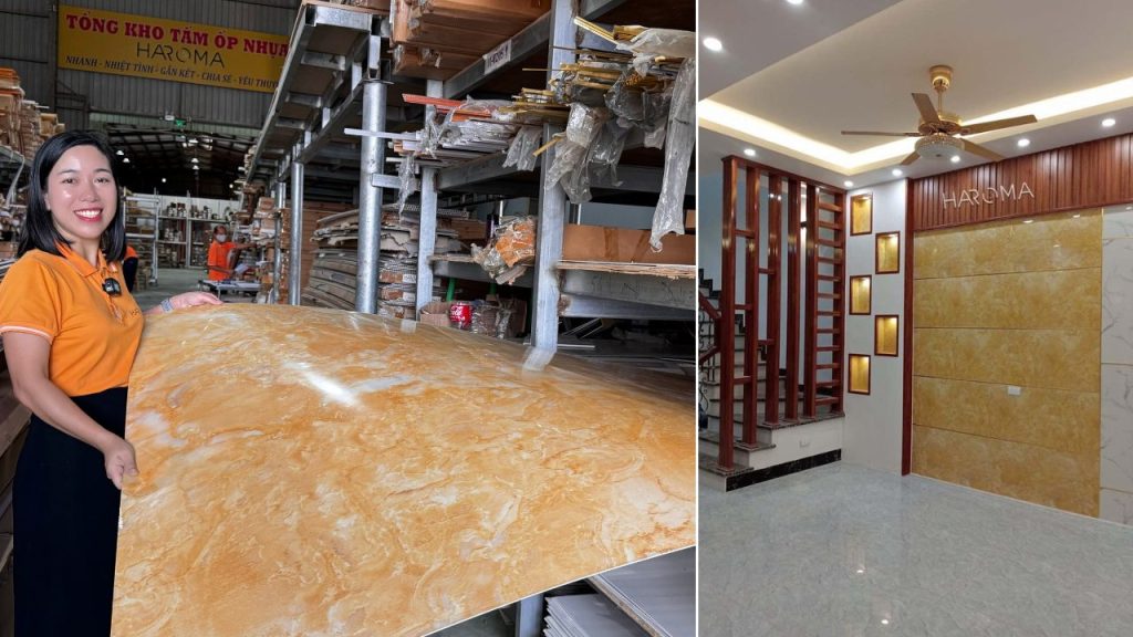 Tấm PVC vân đá ngày càng được ựng dụng nhiều trong trang trí nội thất
