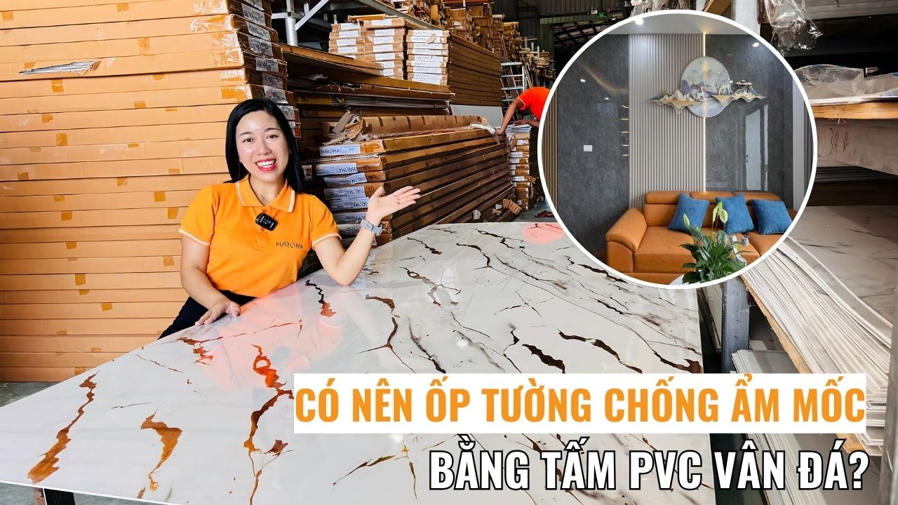 Có nên ốp tường chống ẩm mốc bằng tấm PVC vân đá?