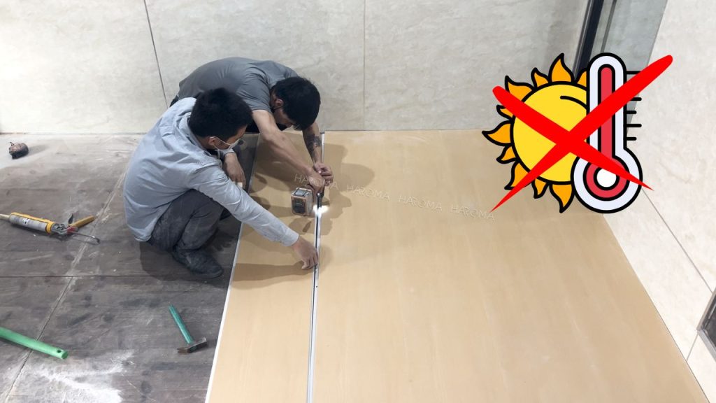 Chú ý không sử dụng sàn nhựa chịu lực ở ngoài trời hay những khu vực có ánh nắng chiếu rọi trực tiếp