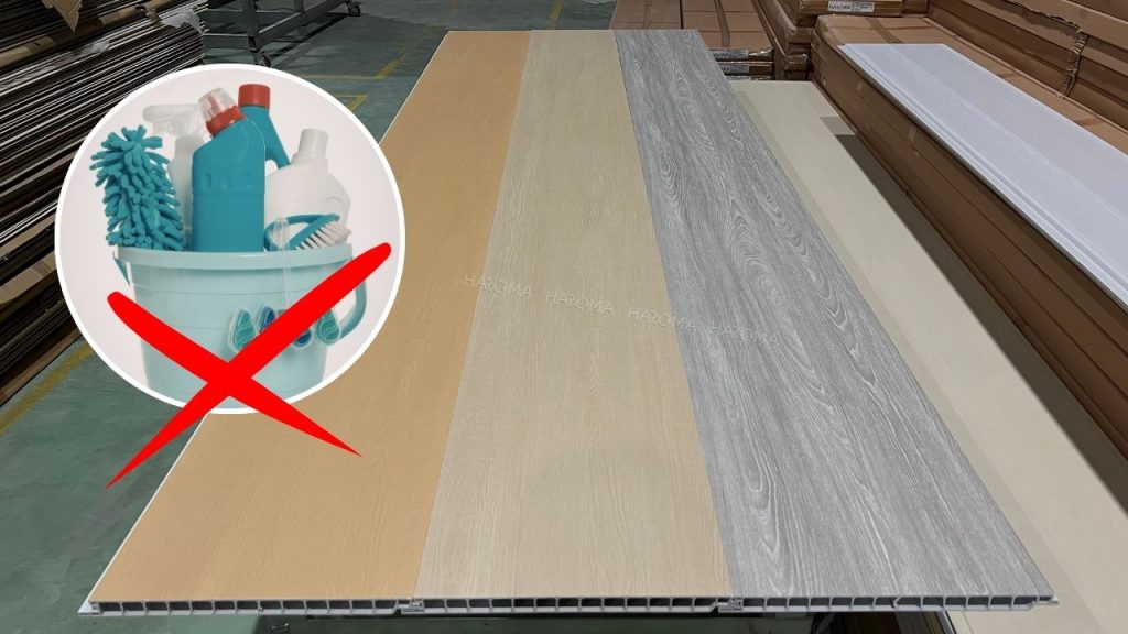 Không sử dụng hoá chất tẩy rửa mạnh để vệ sinh sàn chịu lực