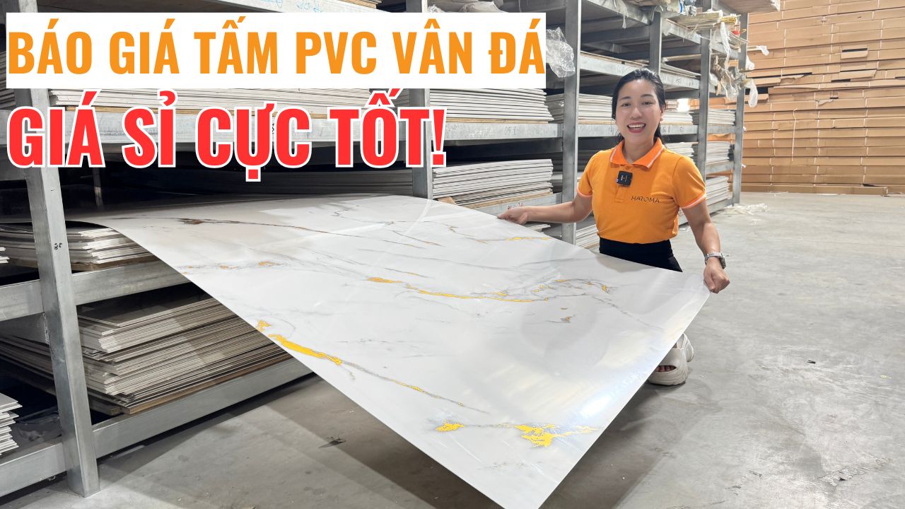 Báo giá tấm PVC vân đá kích thước 1m22x2m44 ốp tường siêu sang