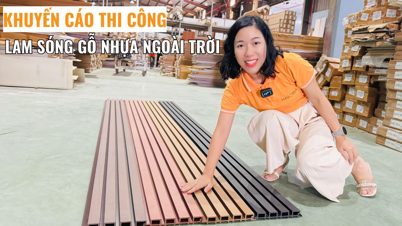 Khuyến cáo thi công lam sóng gỗ nhựa ngoài trời trang trí ngoại thất