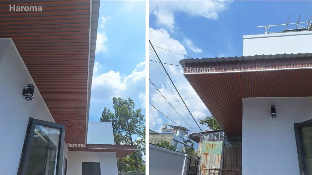 Thiết kế tấm panel làm mái hiên nhà hiện đại