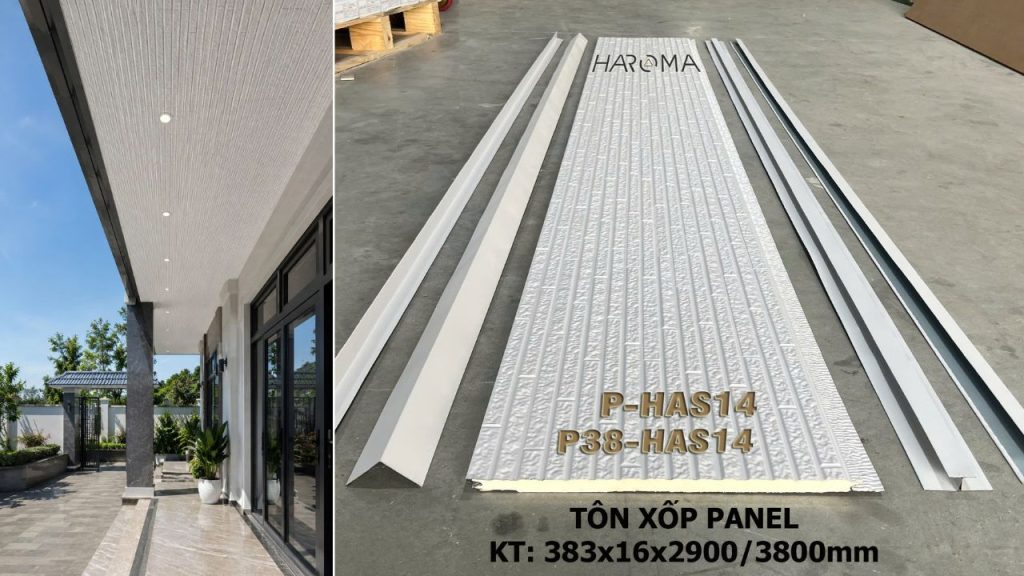 Sử dụng tấm panel làm mái hiên