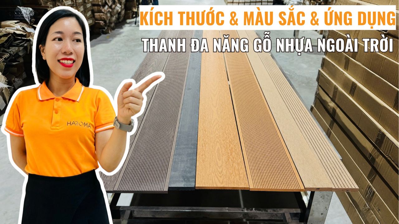 Chi tiết kích thước, màu sắc và ứng dụng thanh đa năng gỗ nhựa ngoài trời