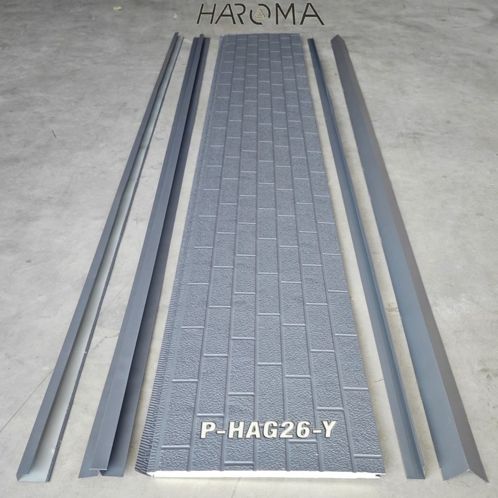 Panel tôn xốp vân gạch màu ghi